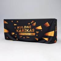 Event board with printed tablecloth