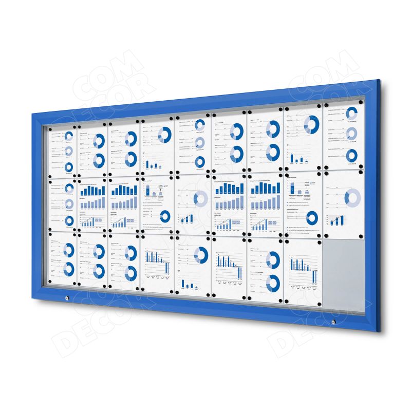 Blue outdoor bulletin board