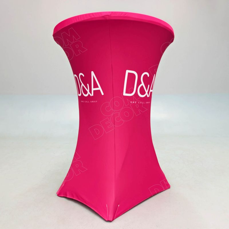 Branded cocktail table for promo events Branded cocktail table for promo events