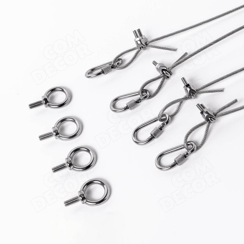 Hanging hooks and cables for advertisement
