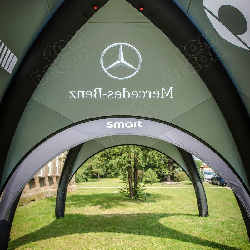 Inflatable dome tent