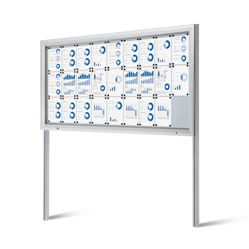 Lockable bulletin board for outdoor use