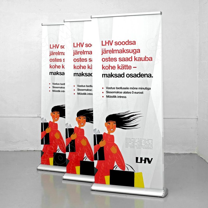 Two-sided rollup banners