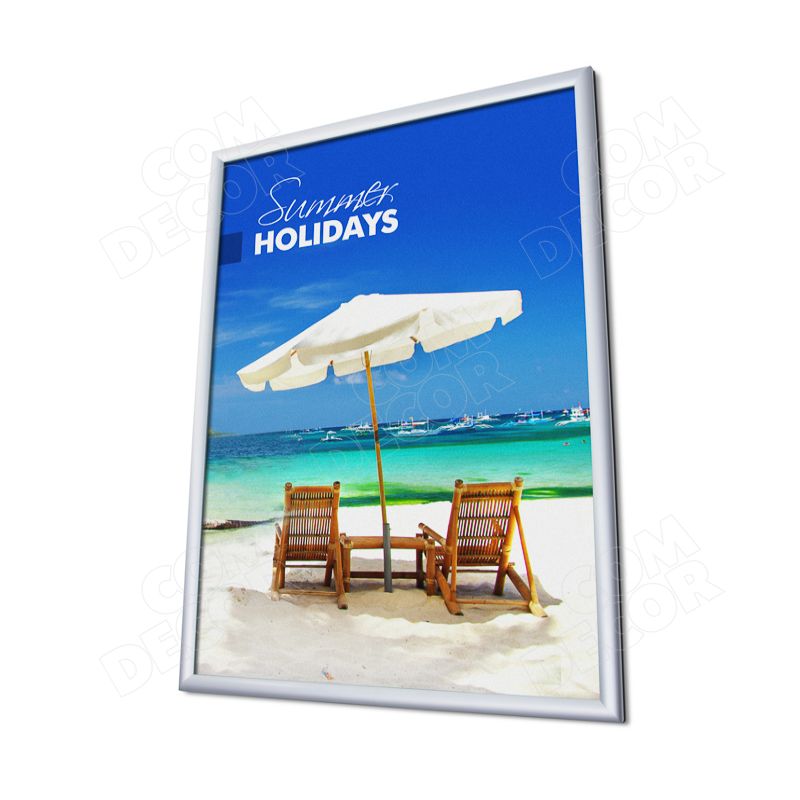 White poster frame with advertising poster